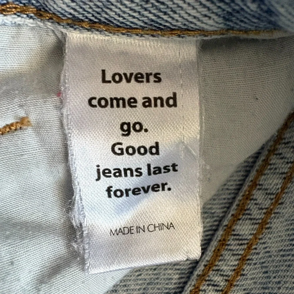 PacSun High Rise Straight‎ Leg Jeans Women's Size 27 Light Wash Denim Blue Flaw - Picture 10 of 16